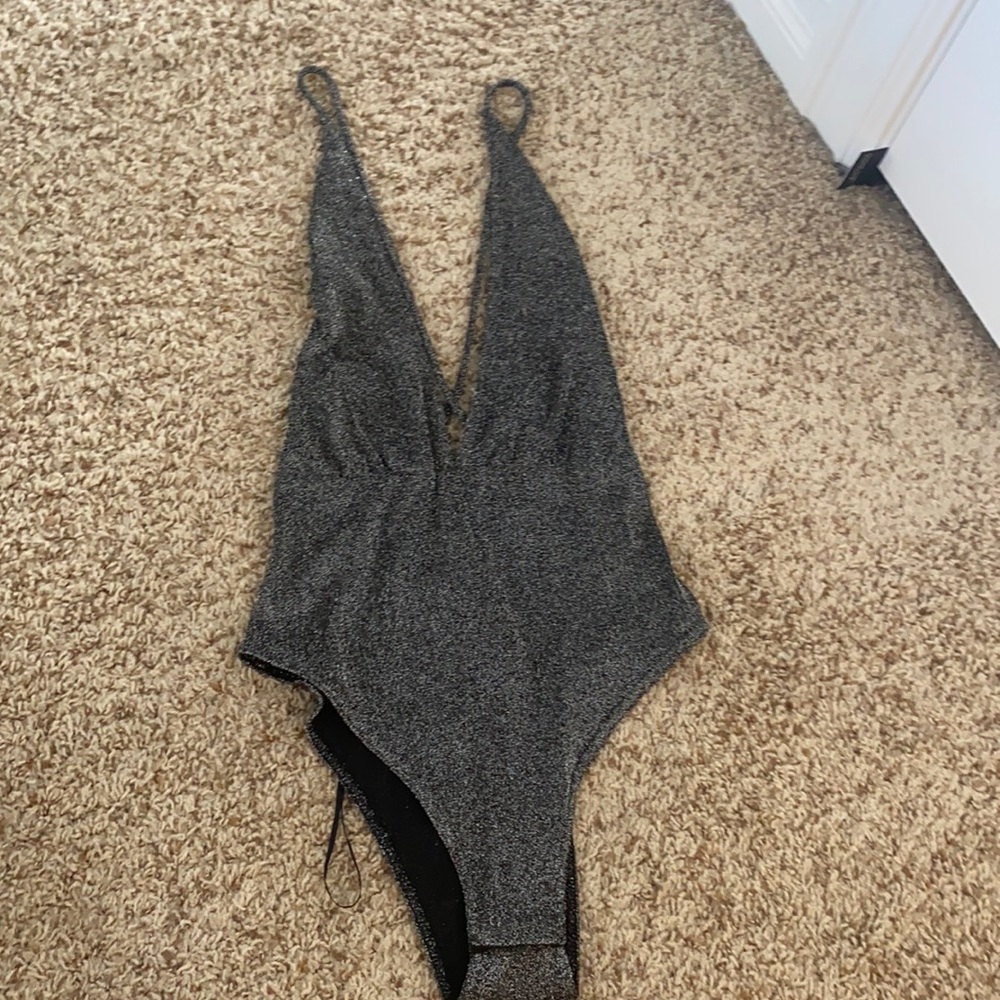 Silver sparkle bodysuit